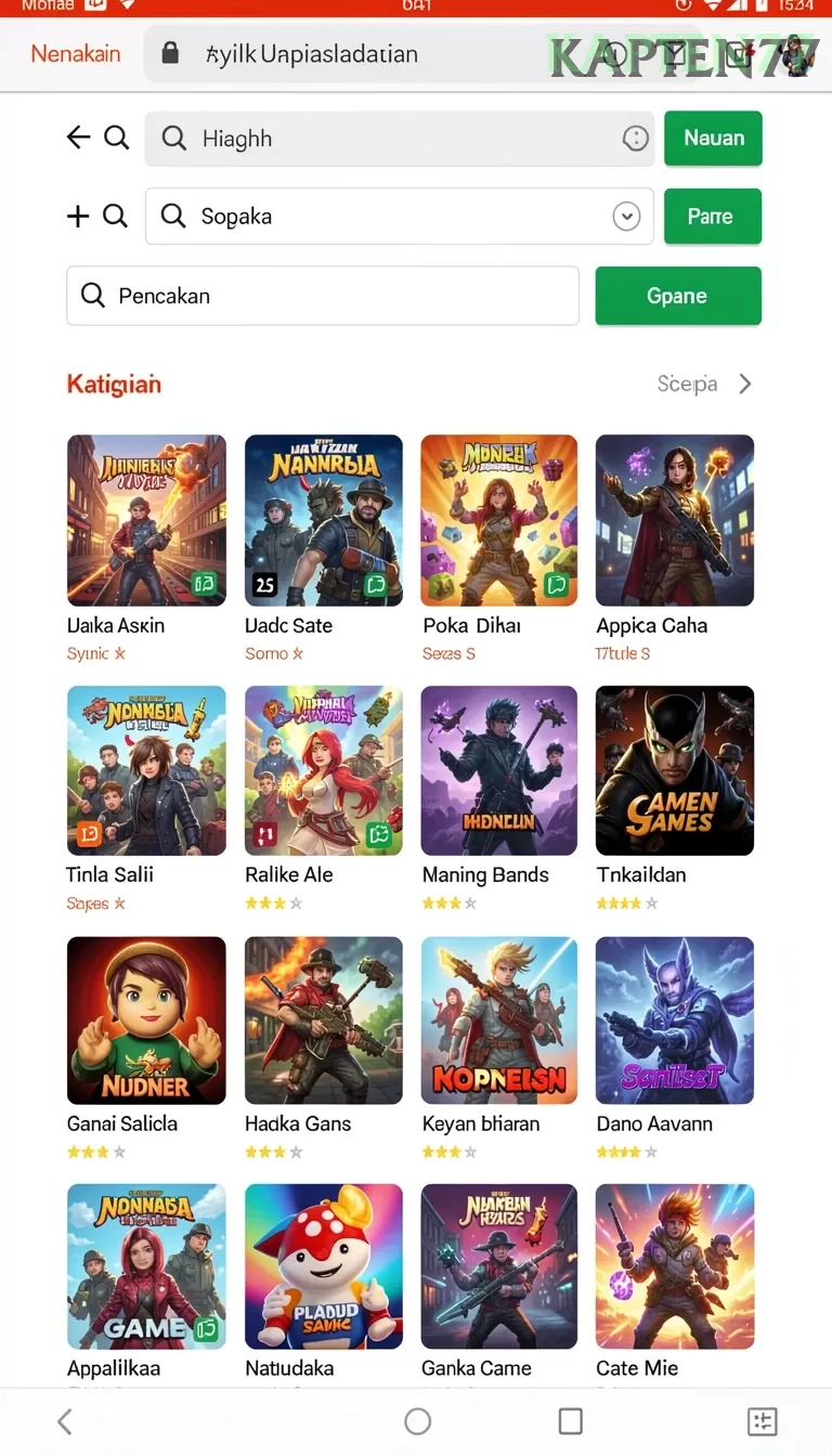 Cuplikan layar OKJKT — menu navigasi